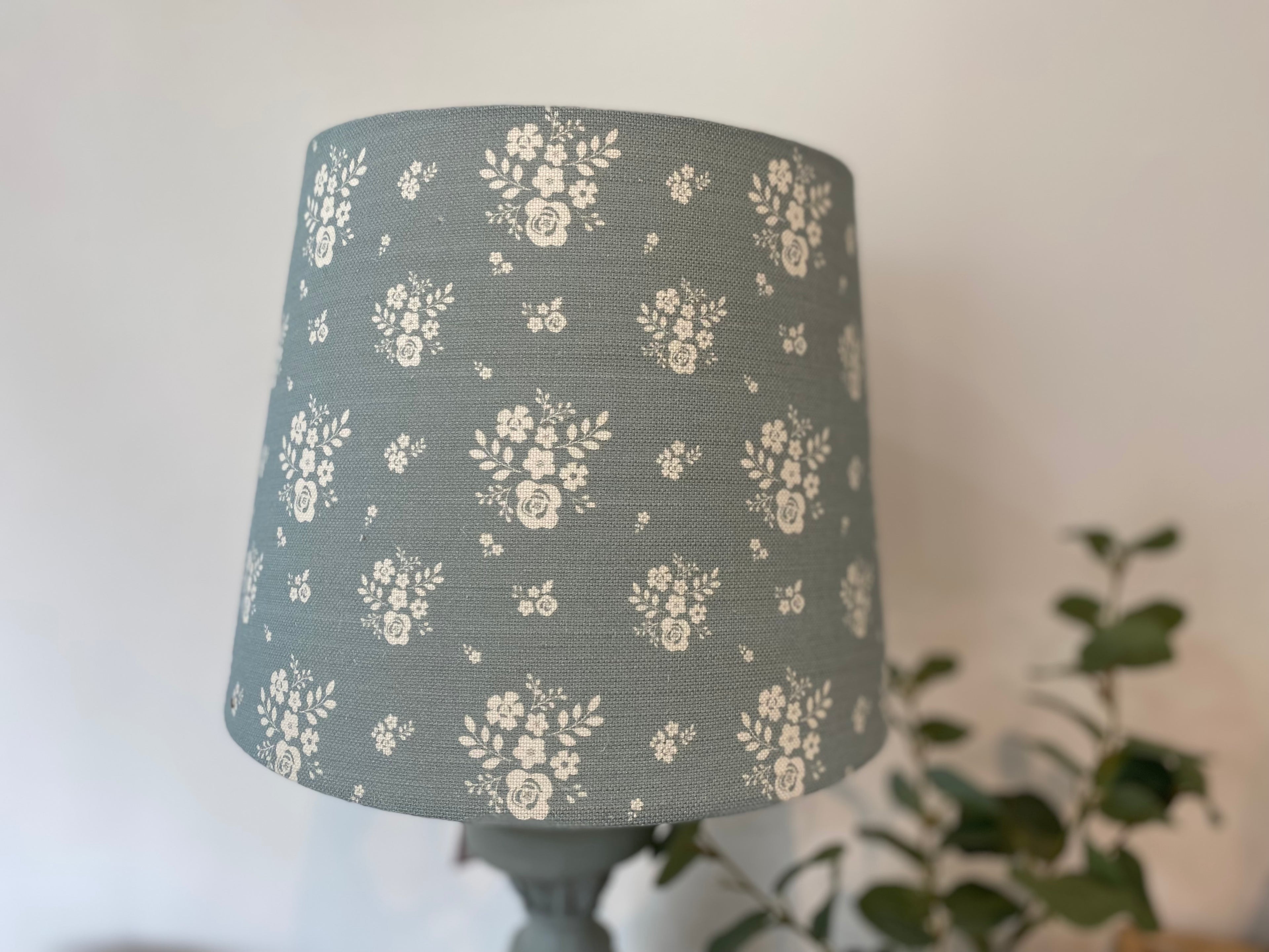 Empire Lampshade - Linen and Rose - Damson in Mist - 25cm