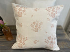 Cushion Cover - Linen & Rose Damson Pink on White - 36cm x 36cm