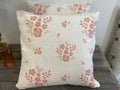 Cushion Cover - Linen & Rose Damson Mid Pink on White - 36cm x 36cm