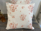 Cushion Cover - Linen & Rose Damson Mid Pink on White - 36cm x 36cm