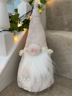 Peony and Sage linen Gonk- Ikat bottom with Sarah Hardaker hat