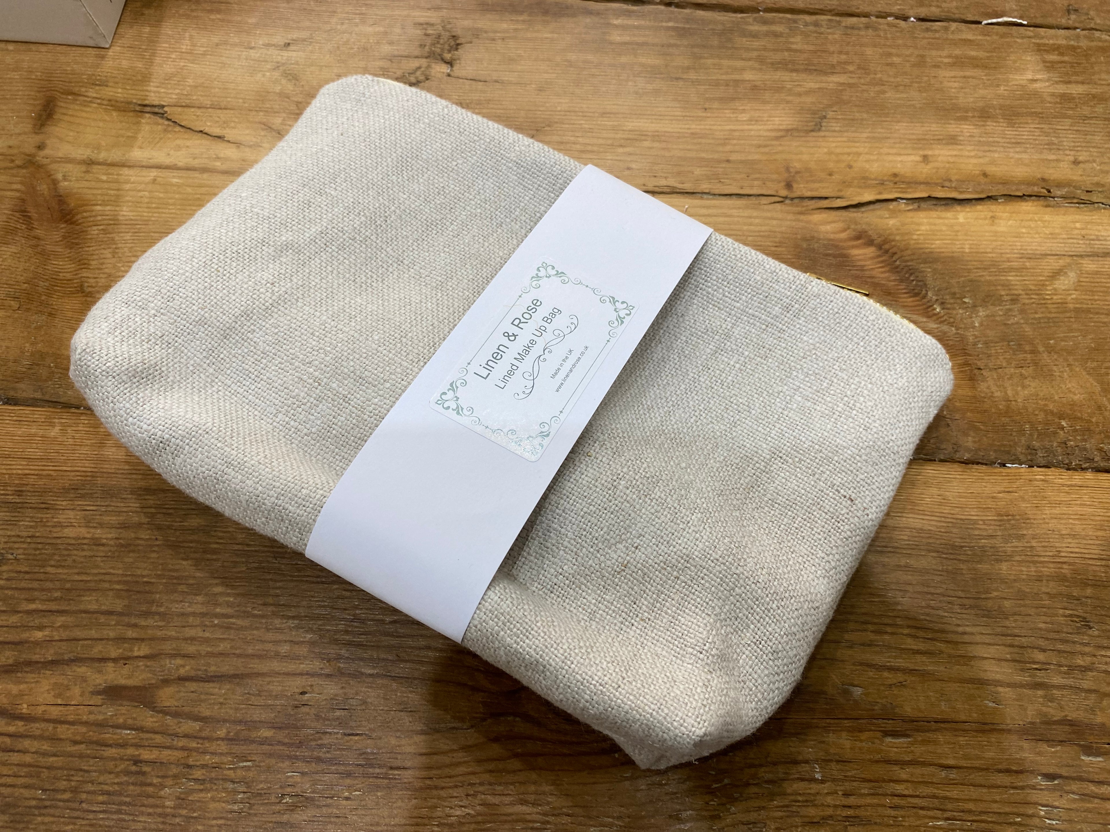 Peony & Sage - Linen Make up bag - Chunky natural linen