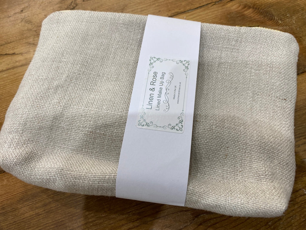 Peony & Sage - Linen Make up bag - Chunky natural linen