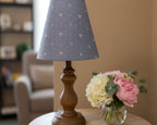 Candle Clip Lampshade - Heart linen - Denim Blue