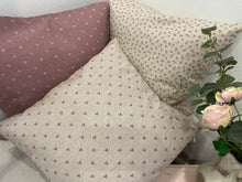 Load image into Gallery viewer, Cushion Cover - Linen and Rose - Hearts foxglove on natural linen 45cm
