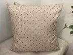 Cushion Cover - Linen and Rose - Hearts foxglove /snow on natural linen 45cm