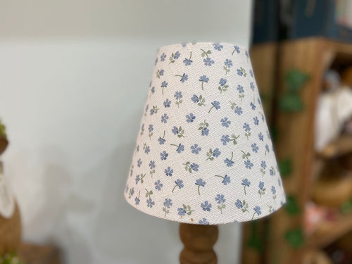 Candle Clip Lampshade - Ditsy linen - Blue multi