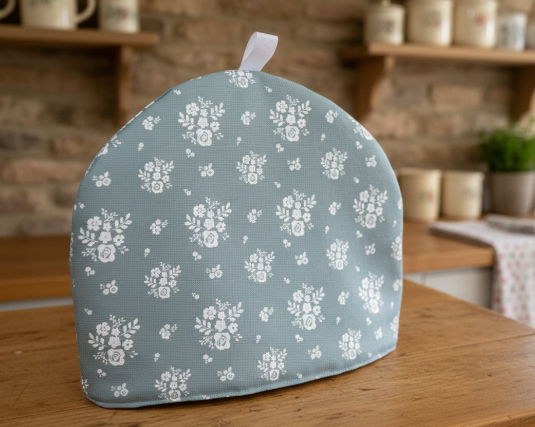 Tea Cosy - Linen and Rose - Damson Sea Green