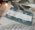 Pocket Tissue cover - Linen and Rose Damson Sea green