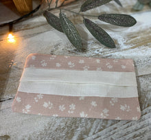 Load image into Gallery viewer, Pocket Tissue cover - Linen and Rose - multiple designs all one offs
