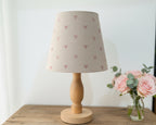 Mini Empire Lampshade - Linen & Rose -  Hearts Foxglove natural - 15cm