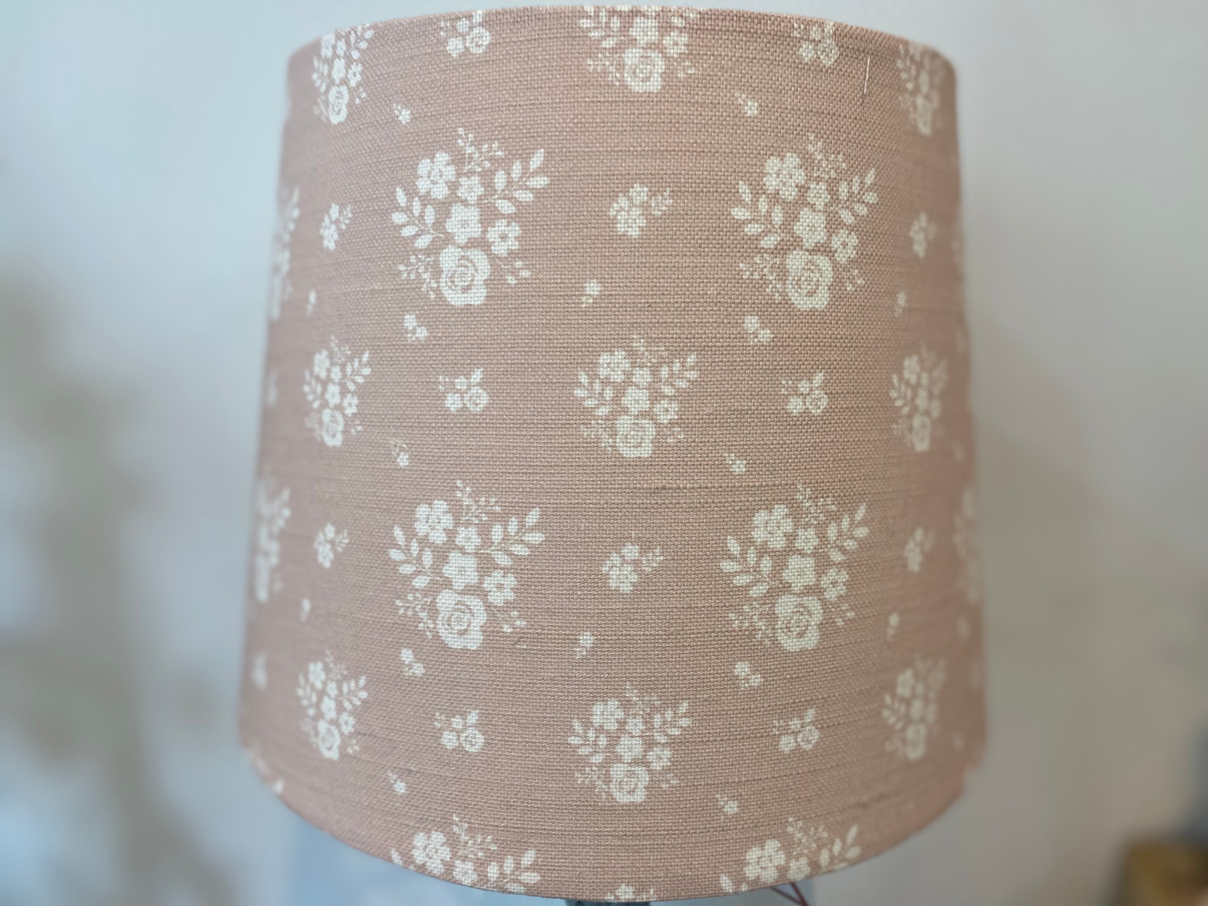 Empire Lampshade - Linen and Rose - Damson in Primrose - 25cm