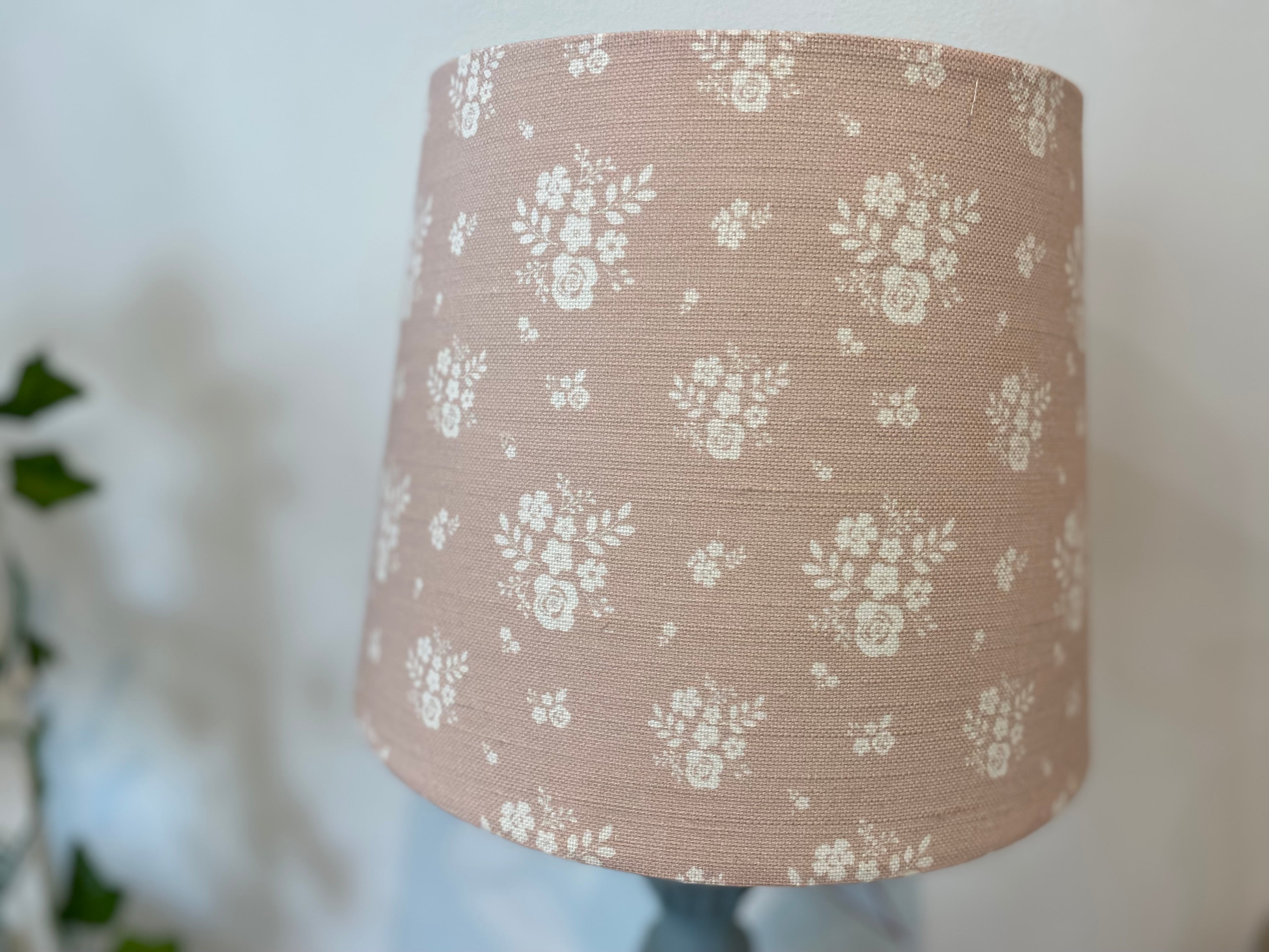 Empire Lampshade - Linen and Rose - Damson in Primrose - 25cm