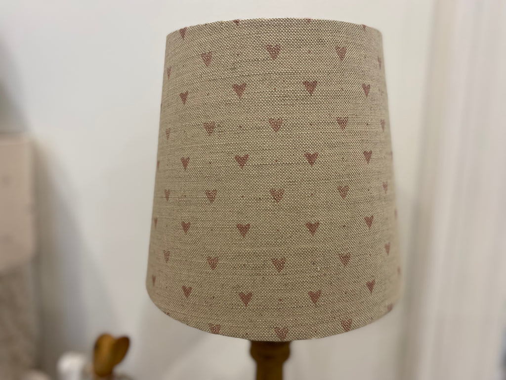 Empire Lampshade - Linen & Rose -  Foxgloves Hearts on natural linen - 20cm Empire