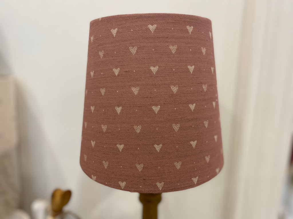 Empire Lampshade - Linen & Rose -  Foxgloves Hearts on natural linen - 20cm Empire