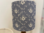 Lampshade - Linen and Rose Emilia Denim on White linen - 15cm drum