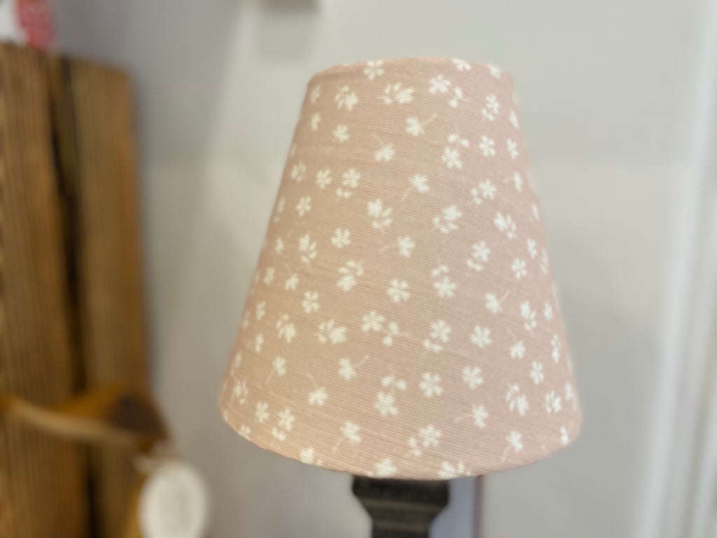 Candle Clip Lampshade - Ditsy linen - Primrose