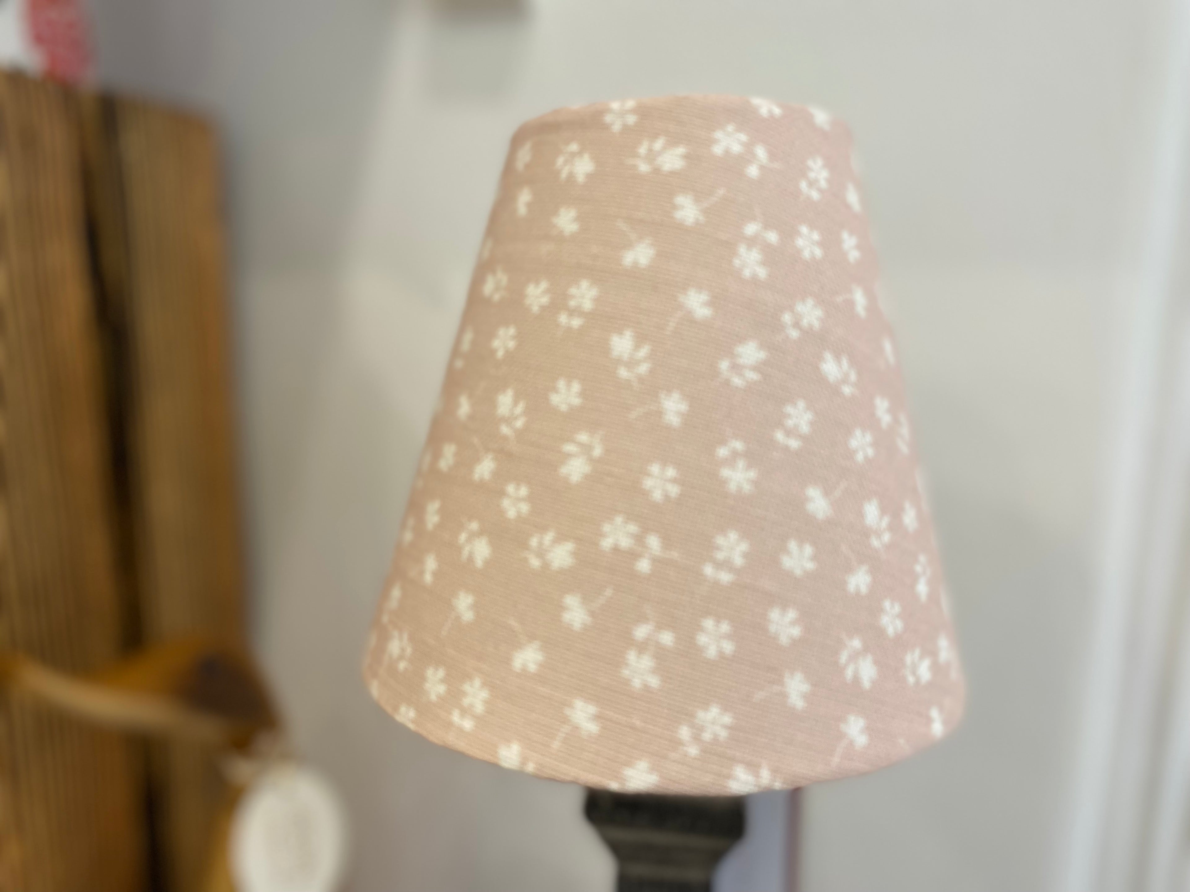Candle Clip Lampshade - Ditsy linen - Primrose