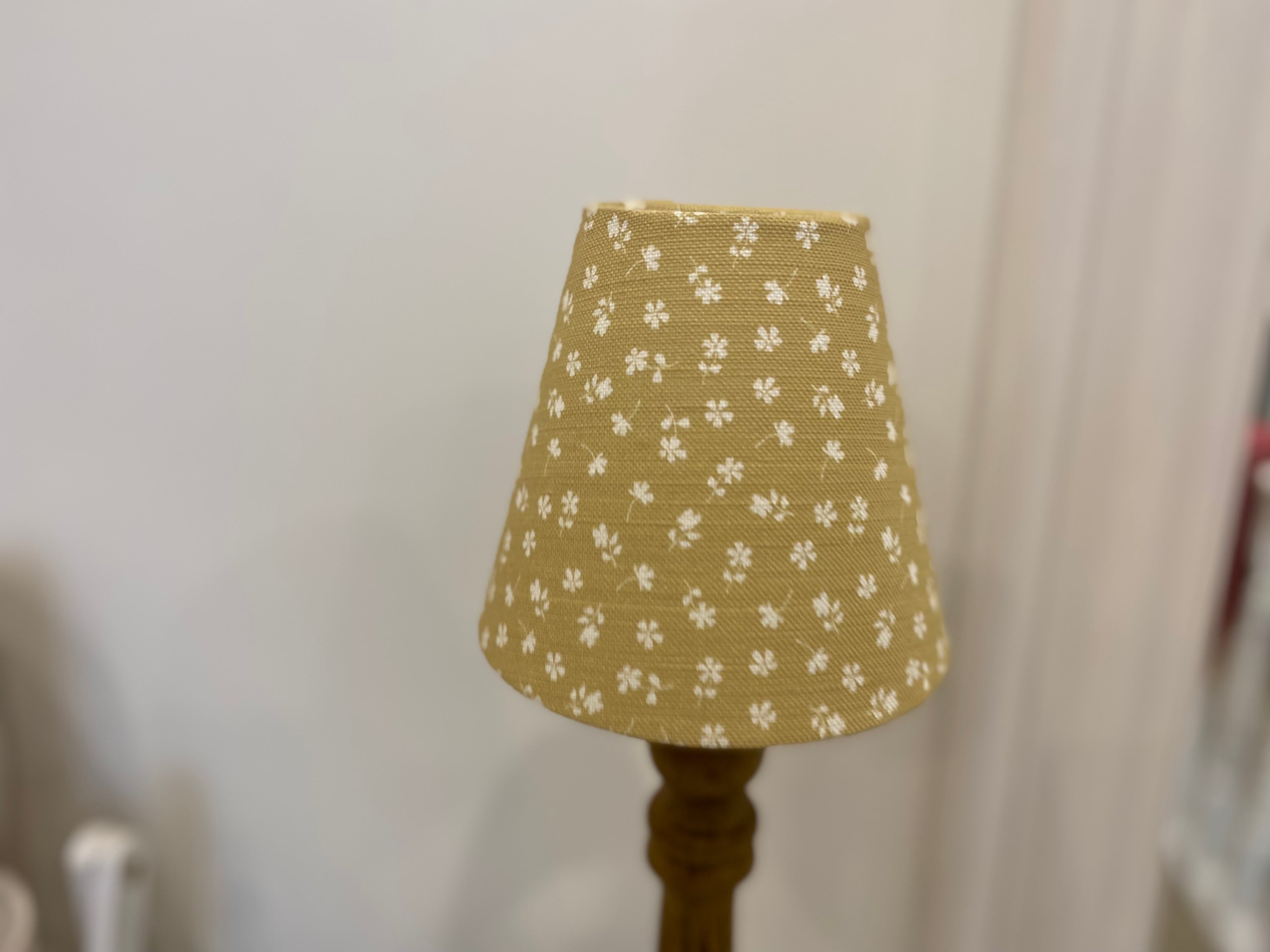 Candle Clip Lampshade - Ditsy linen - Parsnip