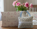 Hanging Lavender Pouch - Blue multi Ditsy and Spotty reverse