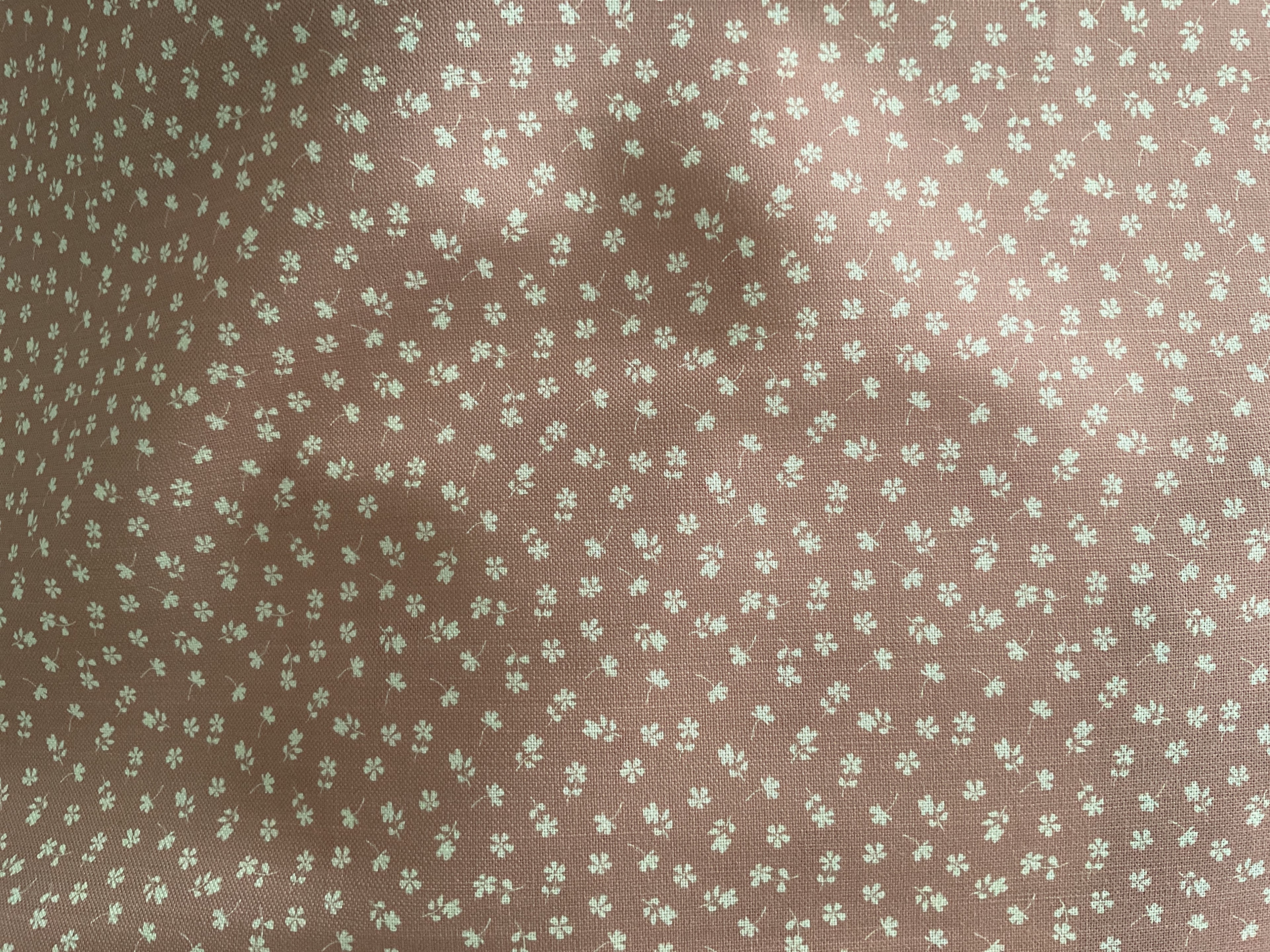 Empire Lampshade - Linen & Rose -  Ditsy Mauve on White linen - 20cm Empire