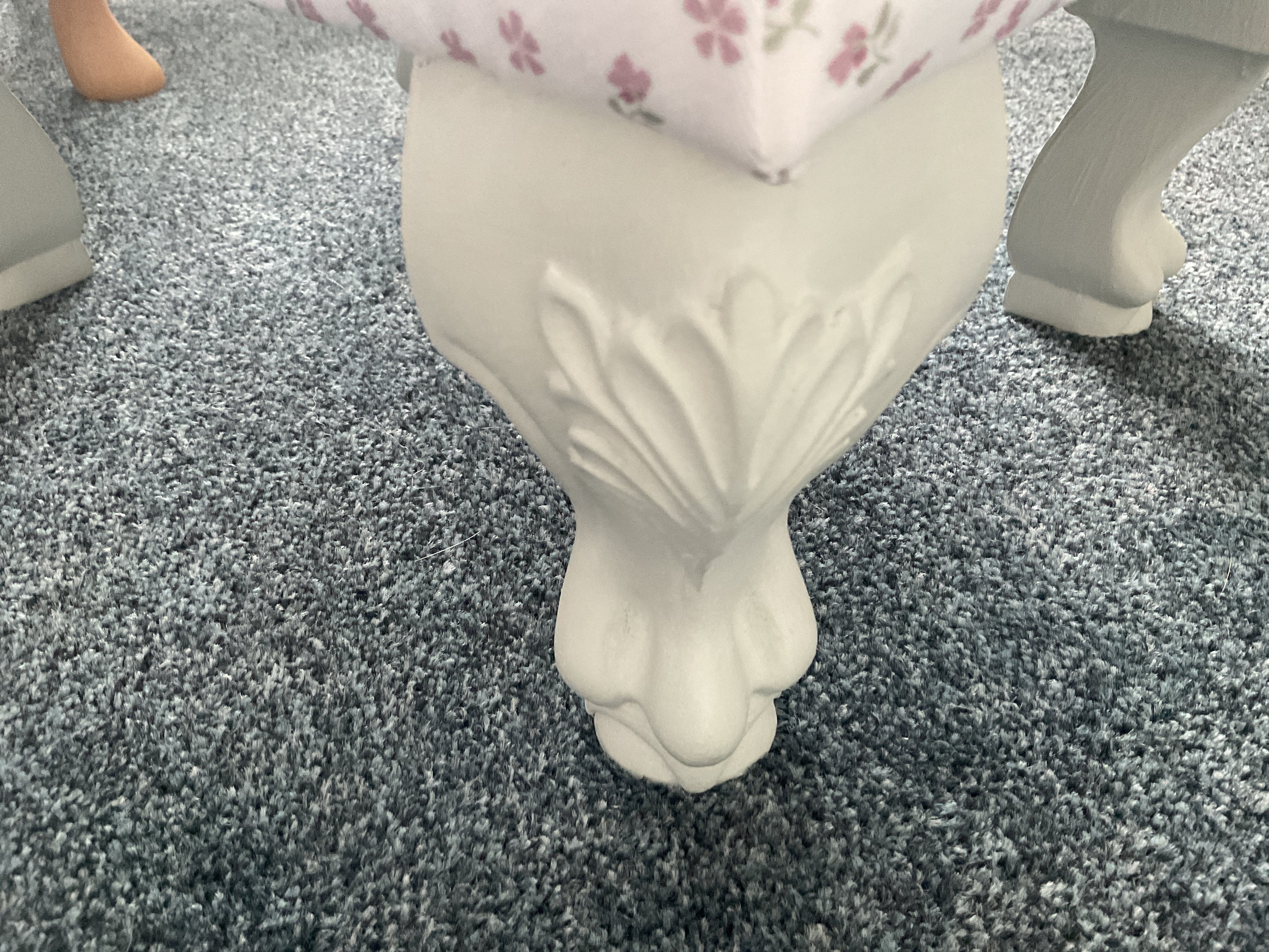 Footstool - Ditsy Pink multi on white