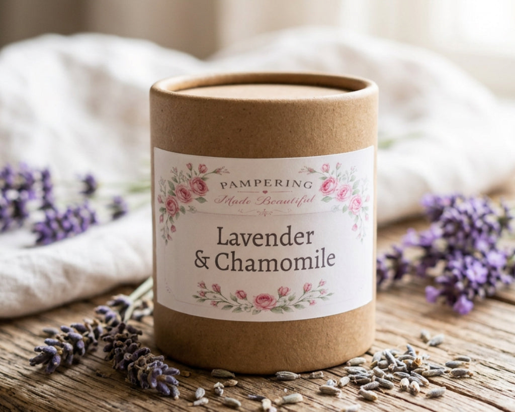 Handmade Soap Bun - Lavender and Chamomile Tube box