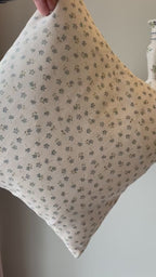 Cushion Cover - Linen and Rose Ditsy Blue  - 32cm x 32cm