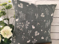 Cushion Cover - Peony and Sage Summer Time Driftwood grey Linen - 32cm x 32cm