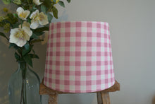Load image into Gallery viewer, Empire Lampshade - Peony and Sage - Rose and Pink Check linen - 25cm Shade
