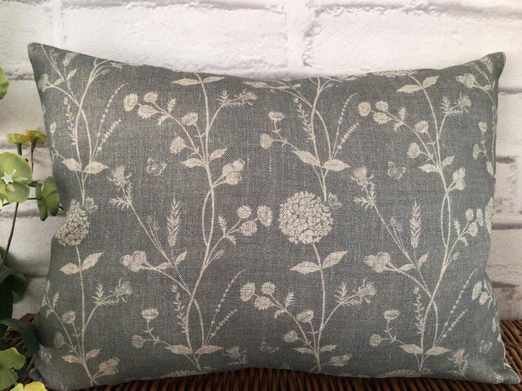 Cushion Cover - Peony and Sage Walled Garden Driftwood Grey - 30cm x 40 cm