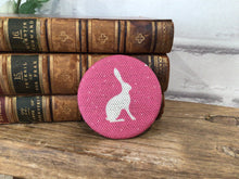 Load image into Gallery viewer, Pocket Mirror - Peony and Sage - Mini Pink Hare linen
