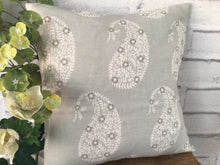 Load image into Gallery viewer, Cushion Cover - Peony and Sage Kashmir Gustavian grey- 36cm x 36cm

