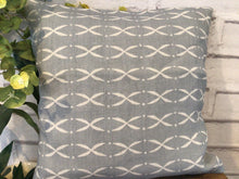 Load image into Gallery viewer, Cushion Cover - Olive and Daisy linen - Pacific Blue - 32cm x 32cm
