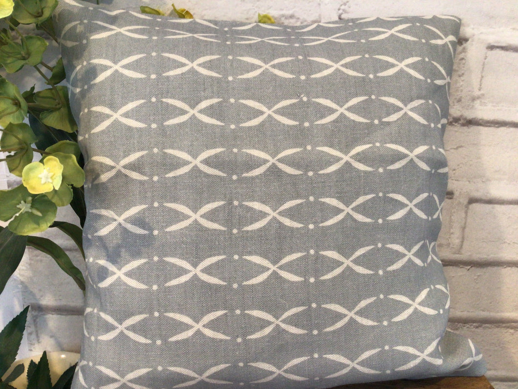 Cushion Cover - Olive and Daisy linen - Pacific Blue - 32cm x 32cm