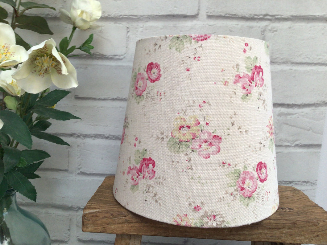 Empire Lampshade - Peony and Sage - Sweet Pea linen - 20cm