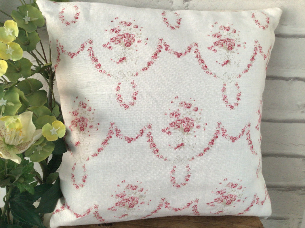 Cushion Cover - Peony and Sage Tallulah French Floral Linen - 32cm x 32cm