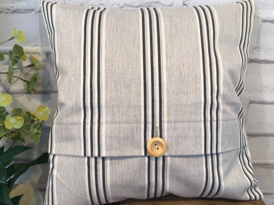 Cushion Cover - Grey Henley Stripe - 32cm x 32cm