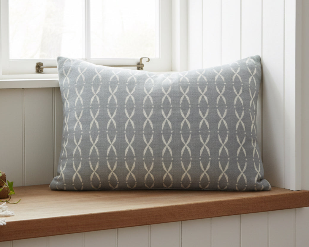 Cushion Cover - Olive and Daisy - Ostara Pacific Blue 30cm x 40cm