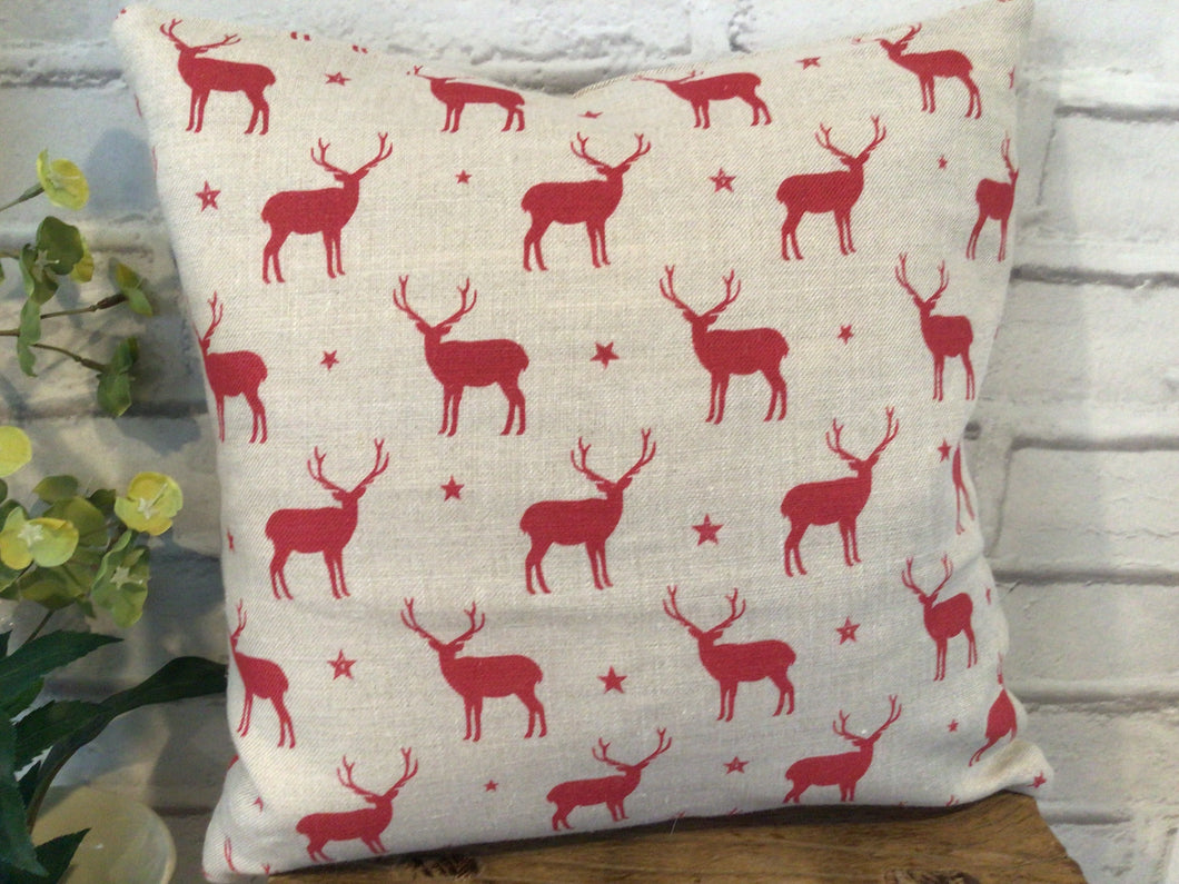 Cushion cover - Peony and Sage Reindeer cover - 32cm x 32cm