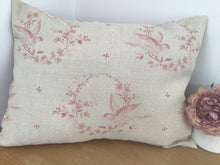 Load image into Gallery viewer, Cushion Cover - Peony and Sage Birdsong Antique reds - 30cm x 40cm
