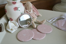 Load image into Gallery viewer, Pocket Mirror - Peony and Sage - Rose Sprig linen
