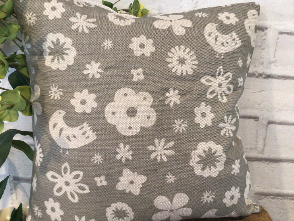 Cushion Cover - Olive and Daisy Freya Linen in Grey - 32cm x 32cm