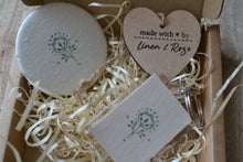 Load image into Gallery viewer, Gift Set Pocket Mirror and Keyring - Peony and Sage - Ottillie Green
