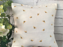 Load image into Gallery viewer, Cushion Cover - Peony and Sage Honey bee linen - 32cm x 32cm
