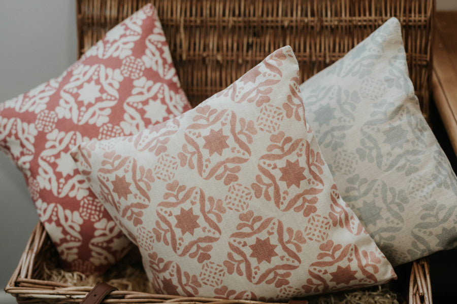 Cushion Cover - Olive and Daisy Jamila Raspberry blotch - 32cm x 32cm
