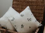 Cushion Cover - Peony and Sage Butterfly and Bee dune linen - 36cm x 36 cm