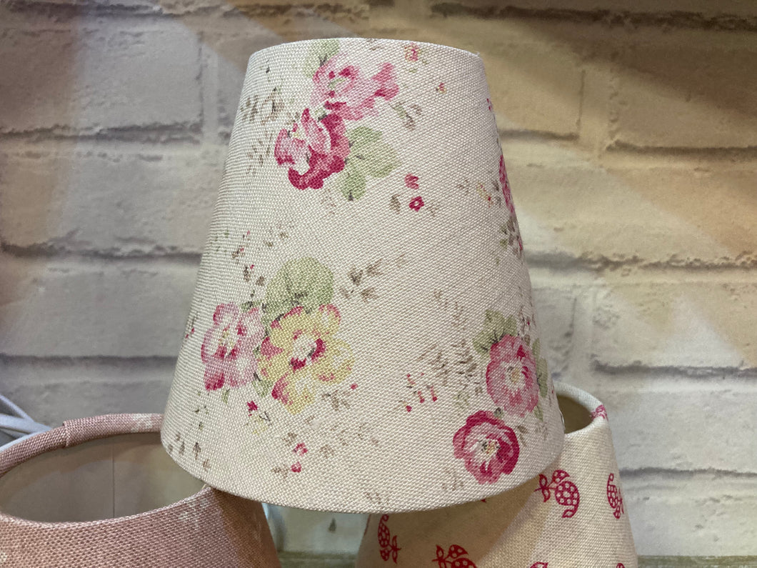 Candle Clip Lampshade - Peony and Sage - Sweet Pea linen very pretty