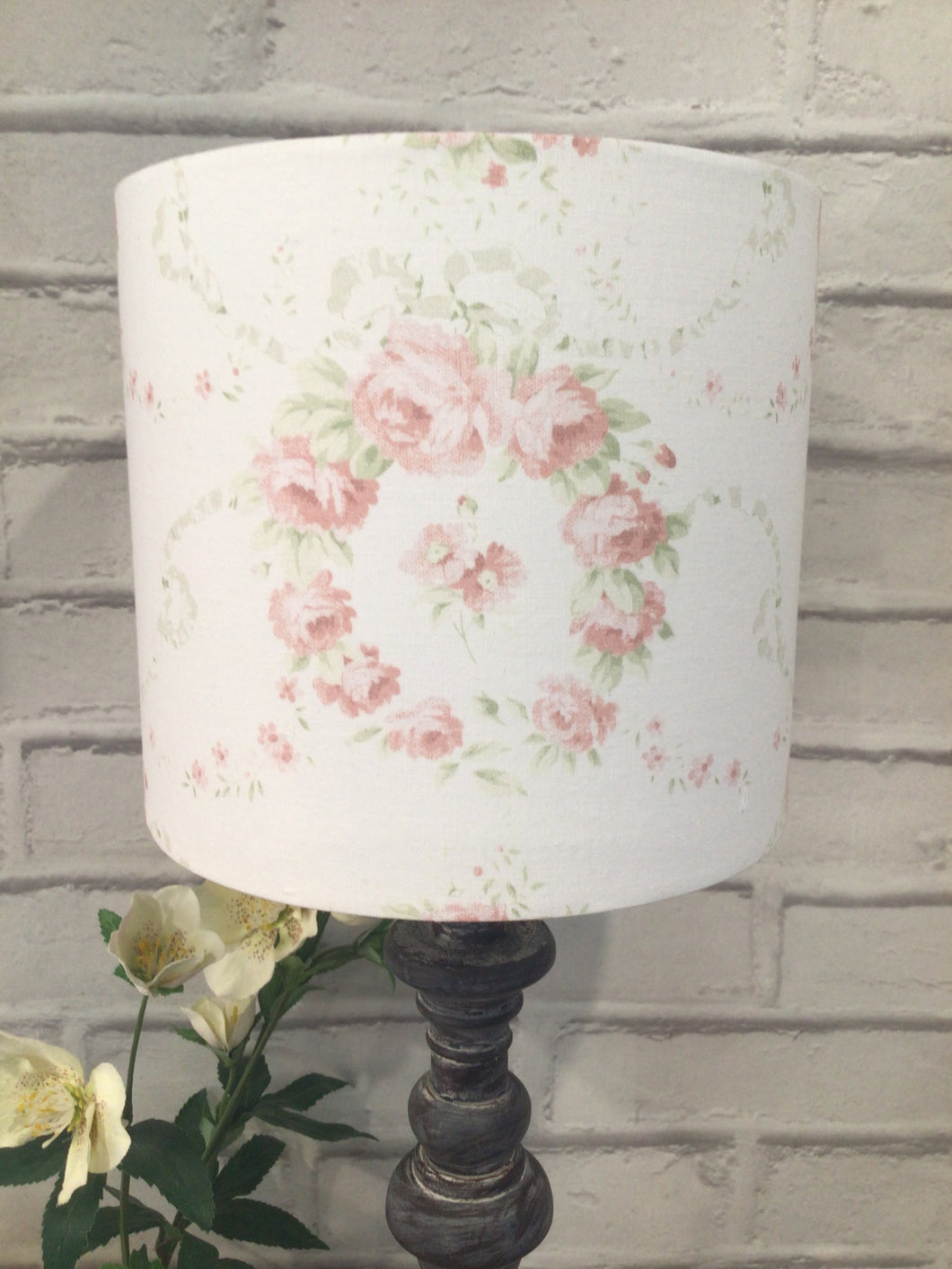 Lampshade - Peony and Sage Mathilde Faded Basil and Grape - 20cm drum