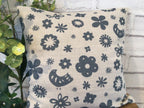 Cushion Cover - Olive and Daisy Freya Linen in Slate Blue - 32cm x 32cm